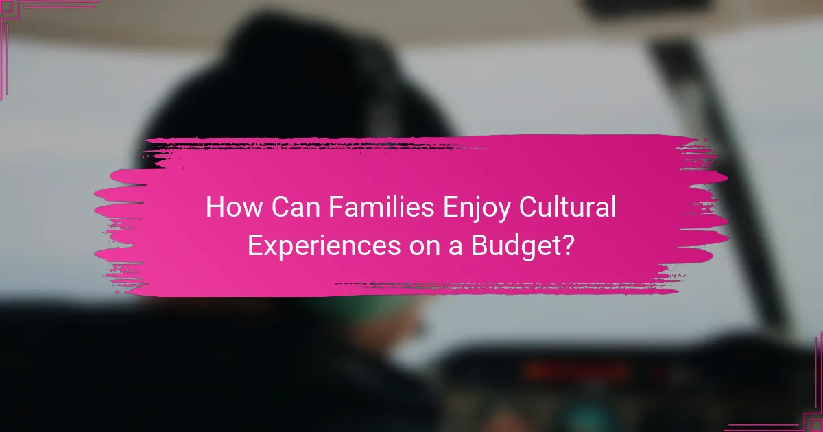 How Can Families Enjoy Cultural Experiences on a Budget?