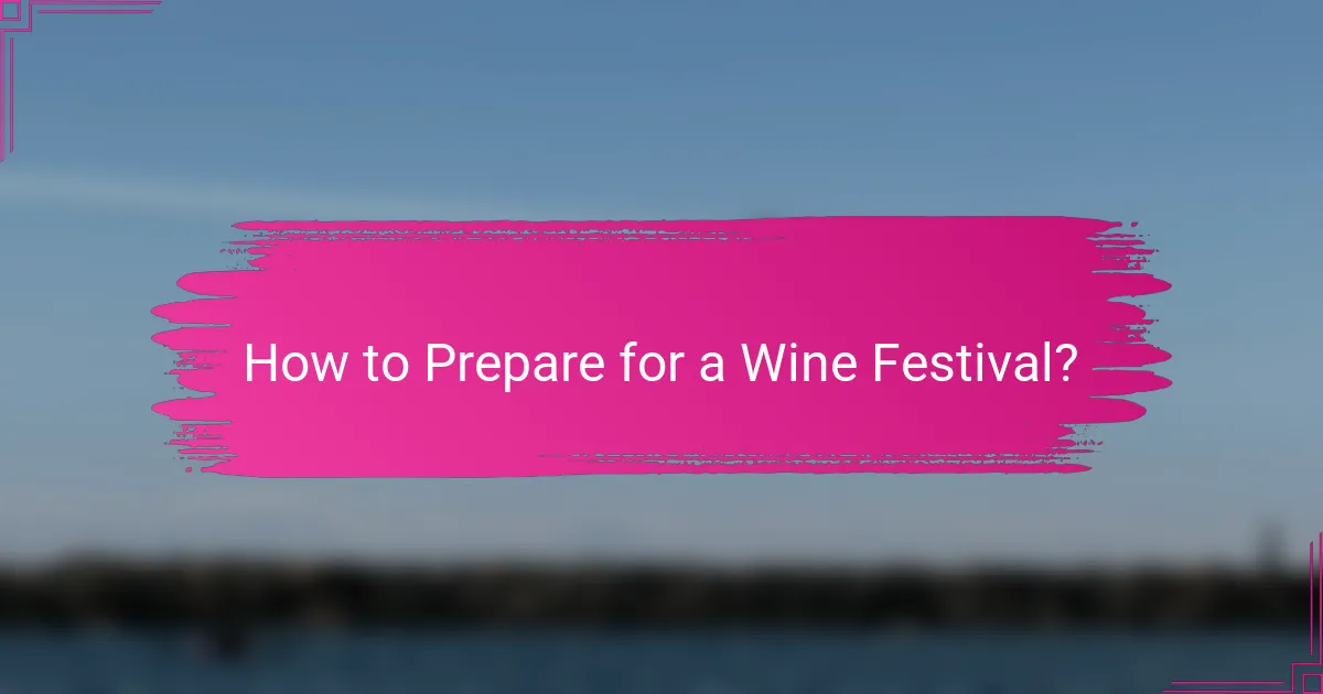 How to Prepare for a Wine Festival?