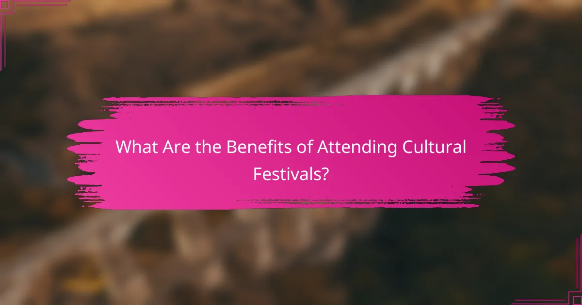 What Are the Benefits of Attending Cultural Festivals?
