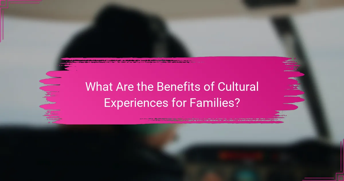 What Are the Benefits of Cultural Experiences for Families?