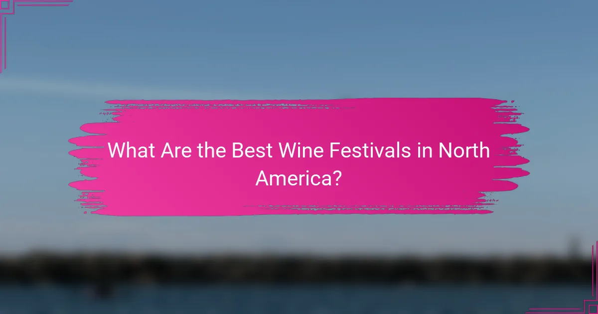 What Are the Best Wine Festivals in North America?