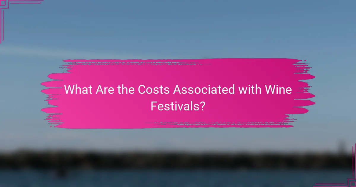 What Are the Costs Associated with Wine Festivals?